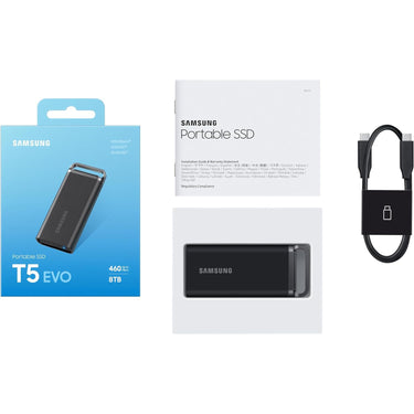 Samsung Portable SSD T5 EVO USB 3.2 8TB (Black): Fast, Durable & Extensive Compatibility