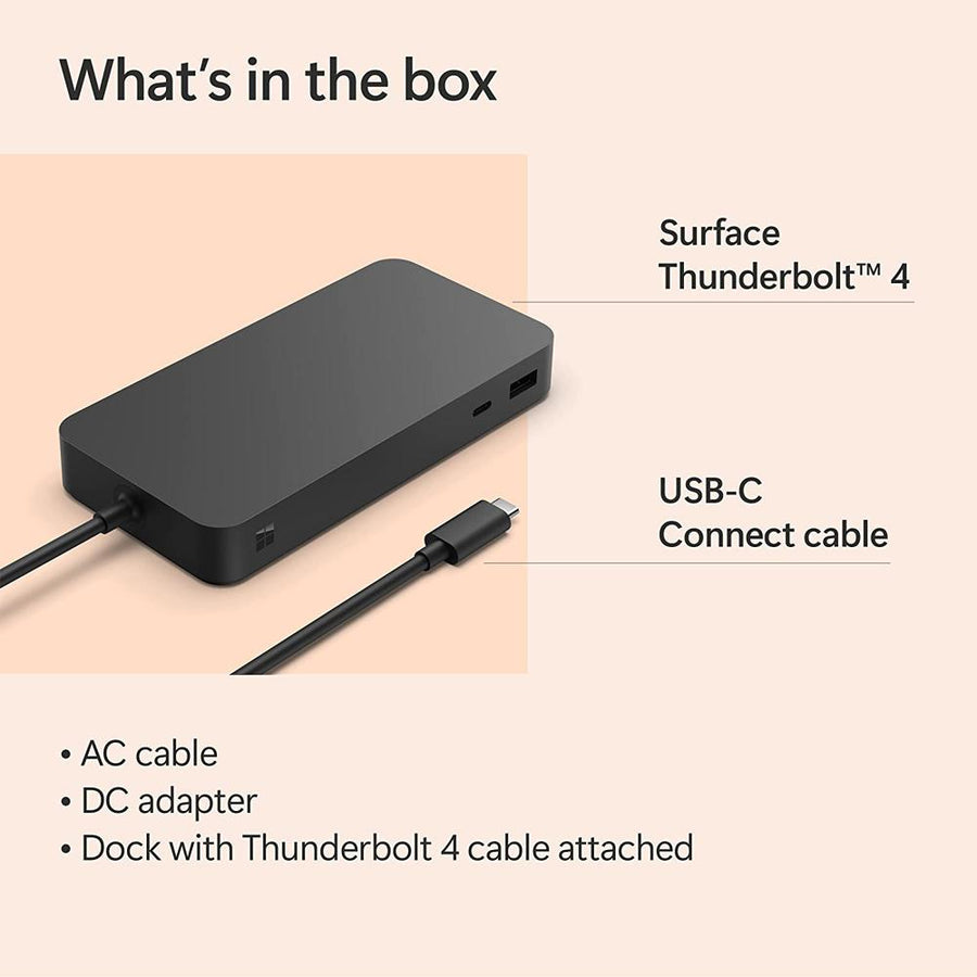 Microsoft Surface Thunderbolt Dock High-Speed Docking Station w/ Accessories Bundle