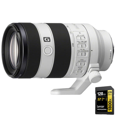 Sony FE 70-200mm F4 Macro G OSS II Compact Telephoto Zoom Lens + 128GB Card