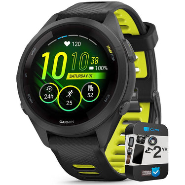 Garmin Forerunner 265S GPS Smartwatch Black/Amp Yellow with 2 Year Warranty