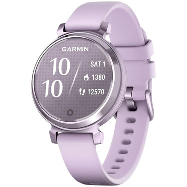 Garmin Lily 2 Smartwatch Metallic Lilac w/ Lilac Silicone Band + Accessories Bundle