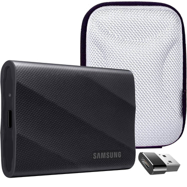 Samsung 2TB Portable SSD T9 USB 3.2 Gen2x2; Black; MU-PG2T0B w/ Accessory Bundle