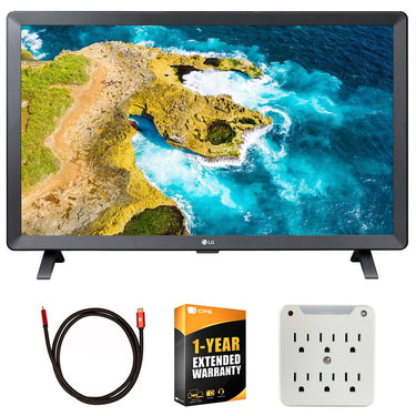 LG 24 inch Class LED HD Smart TV with webOS + Accessories + Warranty Bundle