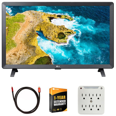 LG 24 inch Class LED HD Smart TV with webOS + Accessories + Warranty Bundle