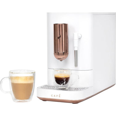 Cafe Affetto Automatic Espresso Machine, Milk Frother, White, 1.2L Open Box