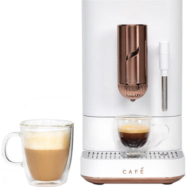Cafe Affetto Automatic Espresso Machine, Milk Frother, White, 1.2L Open Box