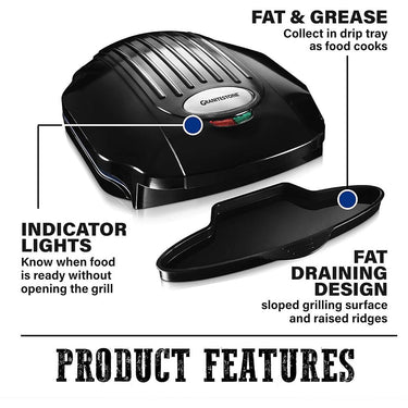 Granitestone Low Fat Multipurpose Sandwich Grill with Nonstick Copper Coating Blue - Open Box