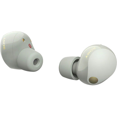 Sony Noise Canceling Truly Wireless Earbuds, Silver + Accessories + Warranty Bundle