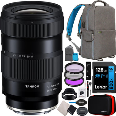 Tamron 17-50mm F4 Di III VXD Lens for Sony E-Mount Full Frame Mirrorless Cameras Bundle