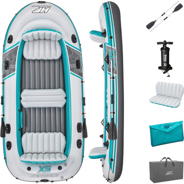 Bestway Hydro-Force Adventure Elite X5 Inflatable Raft Set 11'11 Great for Ponds & Lakes