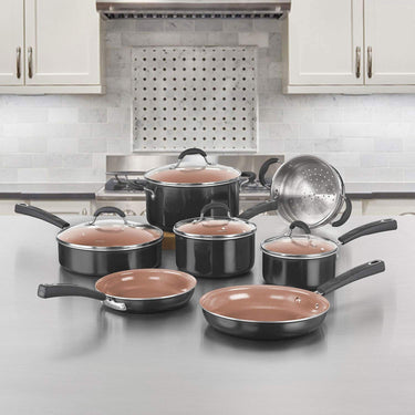 Cuisinart 54CCP-11BK 11pc Ceramica XT Non-Stick Cookware Set w/ Cuisinart 12pc Knife Set