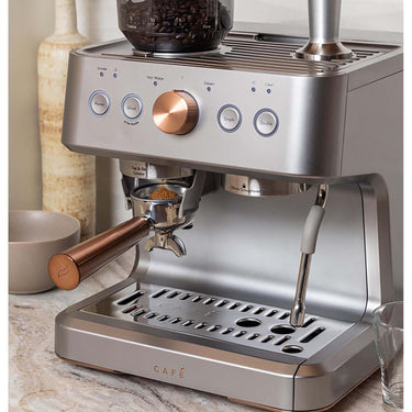 Cafe BELLISSIMO Semi Automatic Espresso Machine + Frother - Steel Silver