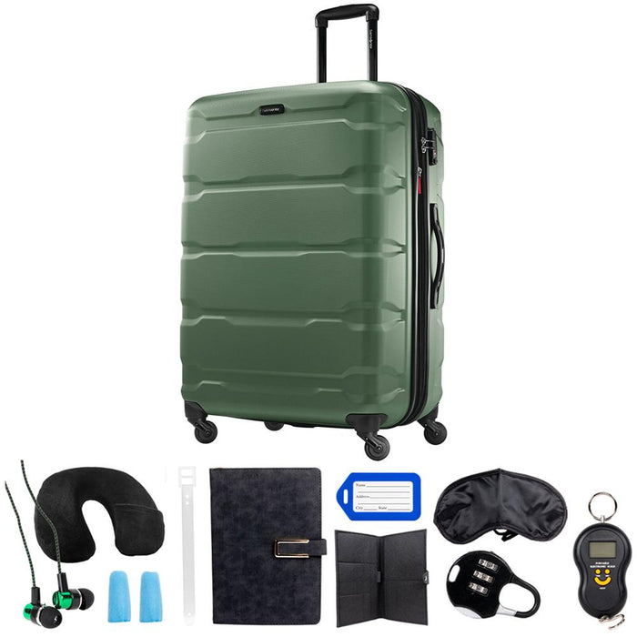 Samsonite Omni Hardside Luggage 28" Spinner Army Green with 10pc Accessory Kit