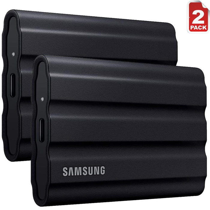 Samsung MU-PE4T0S T7 4TB Shield Portable SSD, USB 3.2, Black (2-Pack)