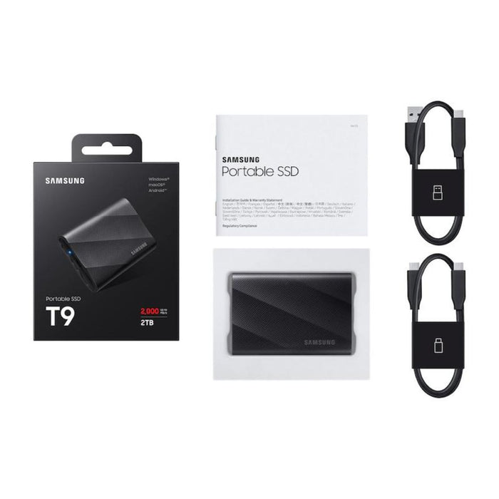 Samsung MU-PG2T0B T9 2TB Portable SSD, USB 3.2 Gen 2x2, Black (2-Pack)