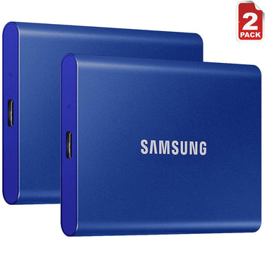 Samsung MU-PC2T0H T7 2TB Portable SSD, USB 3.2 Gen2, Blue (2-Pack)