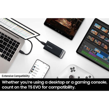Samsung Portable SSD T5 EVO USB 3.2 2TB (Black) - (2-Pack)