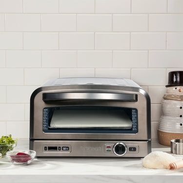 Cuisinart Indoor Portable Countertop Pizza Oven, Black Bundle with Pizza Peel & Warranty