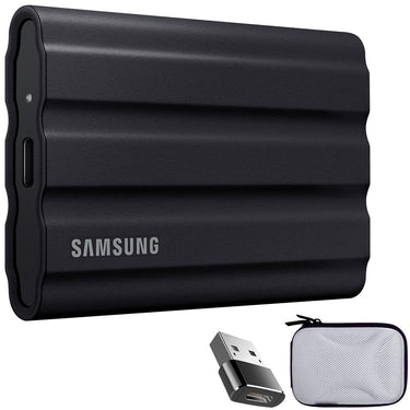 Samsung MU-PE1T0S/AM T7 Shield Portable SSD 1TB 2022 + Converter Adapter + Case