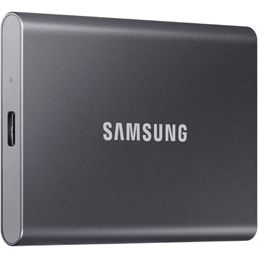 Samsung MU-PC1T0T/AM Portable SSD T7 USB 3.2 1TB, Gray + Converter Adapter + Case