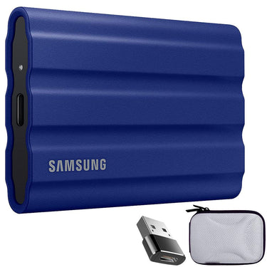 Samsung MU-PE2T0R/AM T7 Shield Portable SSD 2TB 2022 + Converter Adapter + Case