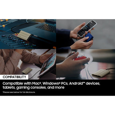 Samsung MU-PE2T0R/AM T7 Shield Portable SSD 2TB 2022 + Converter Adapter + Case