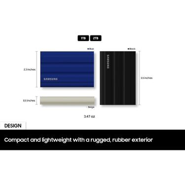 Samsung MU-PE2T0R/AM T7 Shield Portable SSD 2TB 2022 + Converter Adapter + Case