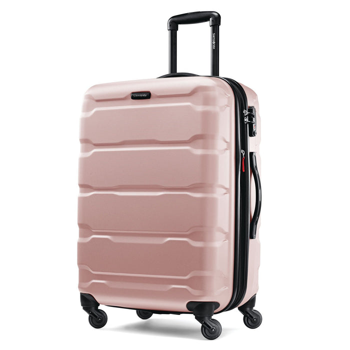 Samsonite Omni Hardside Luggage 24" Spinner, Pink + 10pc Accessory Kit