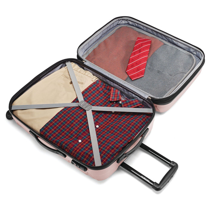 Samsonite Omni Hardside Luggage 24" Spinner, Pink + 10pc Accessory Kit