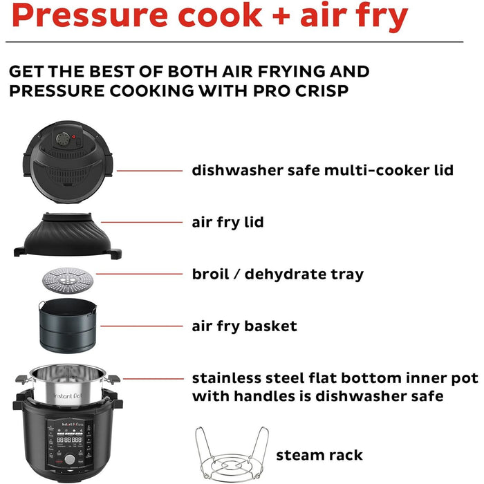 Instant Pot Pro Crisp 8-Quart 11-in-1 Air Fryer and Electric Pressure Cooker - Refurbished