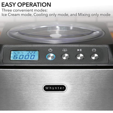 Whynter 2.1 Qt Upright Automatic Compressor Ice Cream Maker Black Open Box