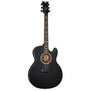Dean Exhibition Quilt Acoustic Electric Guitar, Black Satin (Right Handed)