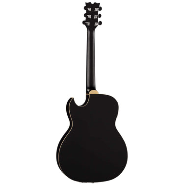 Dean Exhibition Quilt Acoustic Electric Guitar, Black Satin (Right Handed)