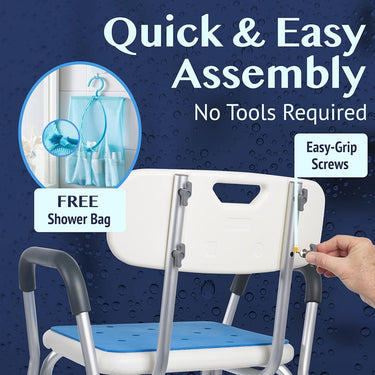 Medokare Premium Shower Chair, Bath Chair and Medical Grade Shower Seat, Adjustable