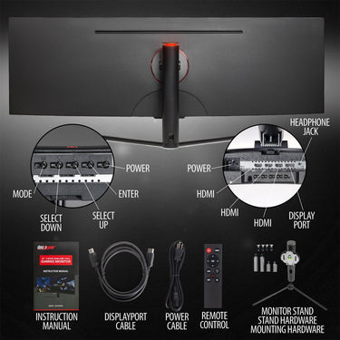 Deco Gear 49" Curved Ultrawide LED 3840x1080 32:9 144Hz FreeSync 4ms Gaming Monitor 2-Pack