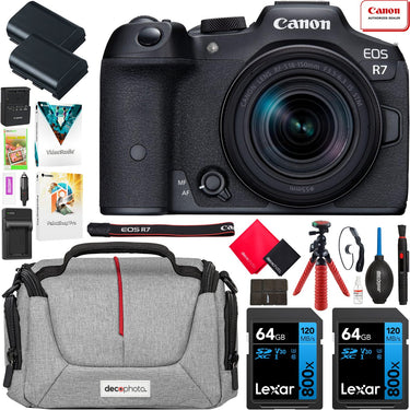 Canon EOS R7 Mirrorless Camera + 18-150mm F3.5-6.3 IS STM Lens Kit + Essential Bundle