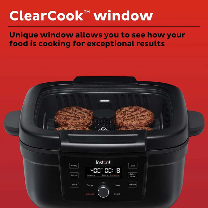 Instant Pot 6-in-1 Smokeless Indoor Grill & Air Fryer with OdorErase Technology(Refurbished)