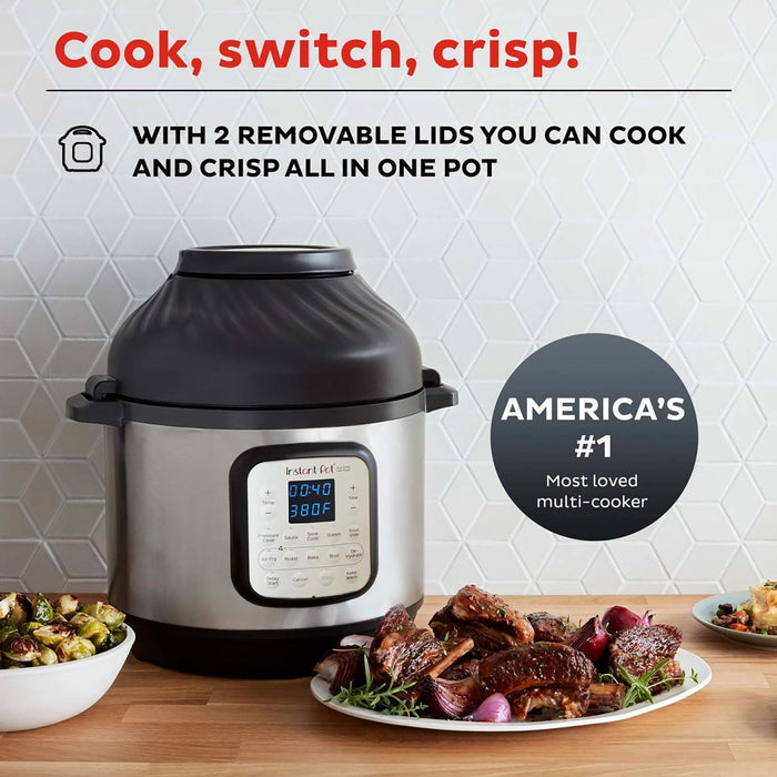 Instant Pot Duo Crisp + Air Fryer 6-quart Multi-Use Pressure Cooker (Refurbished)
