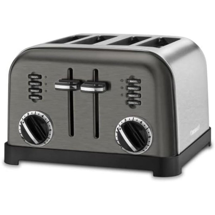 Cuisinart CPT-180BKS Classic 4-Slice Toaster, Black/Stainless Steel - Refurbished