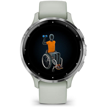Garmin Venu 3S Health Fitness GPS Smartwatch Steel Bezel with Sage Gray Case (41mm)