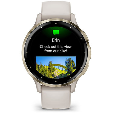Garmin Venu 3S Health Fitness GPS Smartwatch Gold Steel Bezel with Ivory Case (41mm)