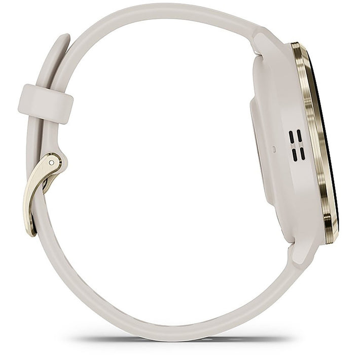 Garmin Venu 3S Health Fitness GPS Smartwatch Gold Steel Bezel with Ivory Case (41mm)