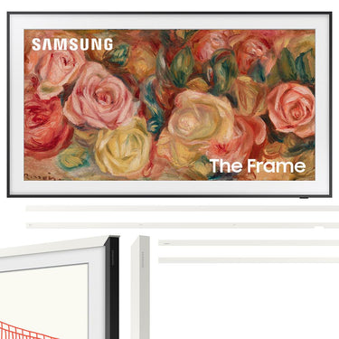 Samsung 50 inch The Frame QLED 4K Smart TV 2024 + Bezel Modern White & 26 Month Coverage