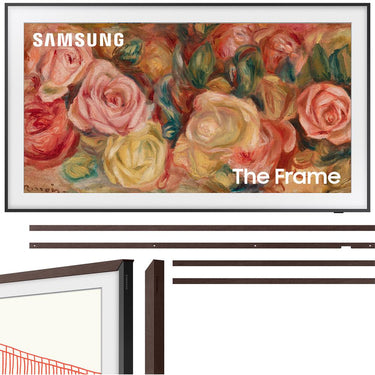 Samsung 75" The Frame QLED 4K Smart TV (2024) + Modern Brown Bezel & 26 Month Protection