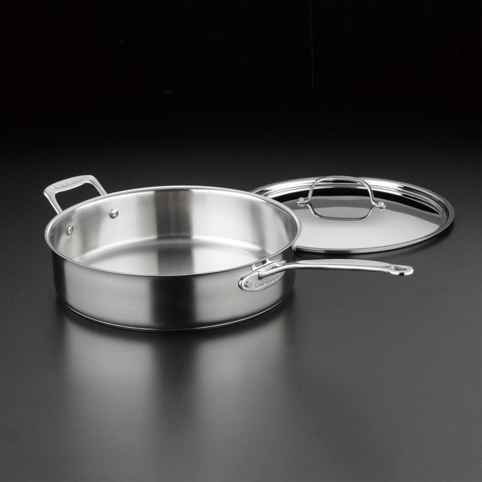Cuisinart Chef's Classic Stainless 5.5 Quart Saute Pan with Helper Handle and Cover