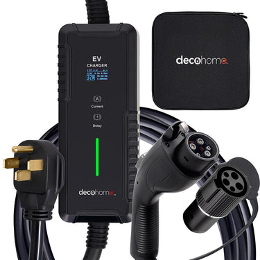 Deco Home 240V 32A EV Charger; NEMA 14-50 and 5-15 Plugs; Tesla Adapter - Open Box