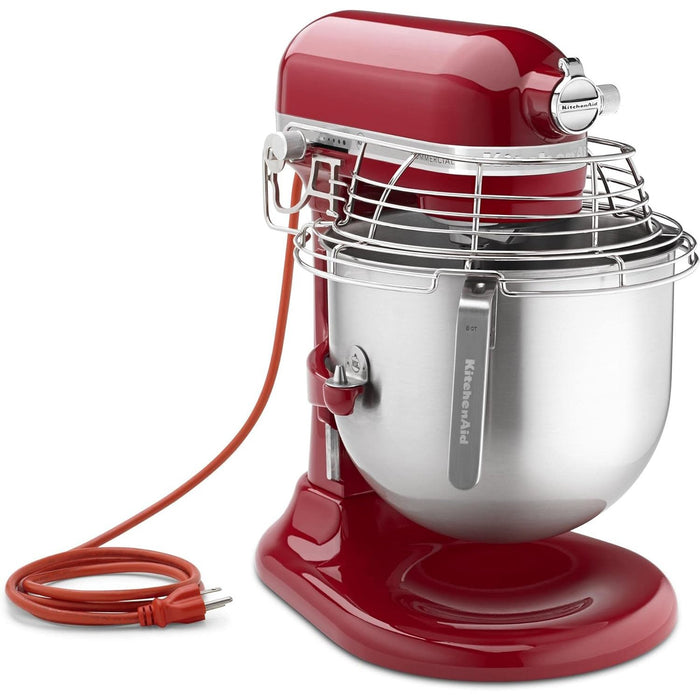 KitchenAid 8-Quart Commercial Countertop Mixer with Bowl-Guard, 10-Speed, Red - Open Box