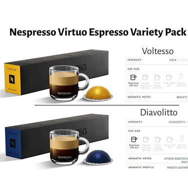 Nespresso  Voltesso and Diavolitto Ristretto & Espresso Capsules (1.35 fl oz) Bundle