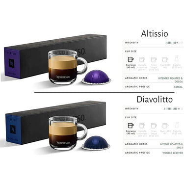 Nespresso Diavolitto and Altissio Ristretto Capsules (1.35 fl oz) Bundle