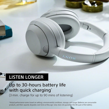 Sony ULT WEAR Wireless Noise Canceling Headphones (White) Bundle with 2 YR Warranty